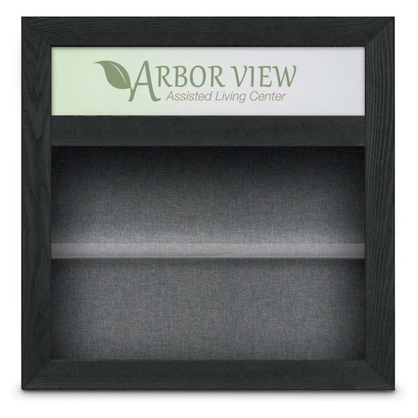 Outdoor Enclosed Combo Board, 42"x32", Bronze Frame/Burgundy & Surf